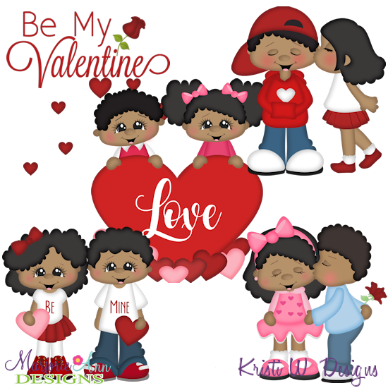 Be My Valentine-African American SVG Cutting Files + Clipart - Click Image to Close